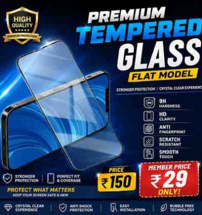 Mobile Tempered glass flat model